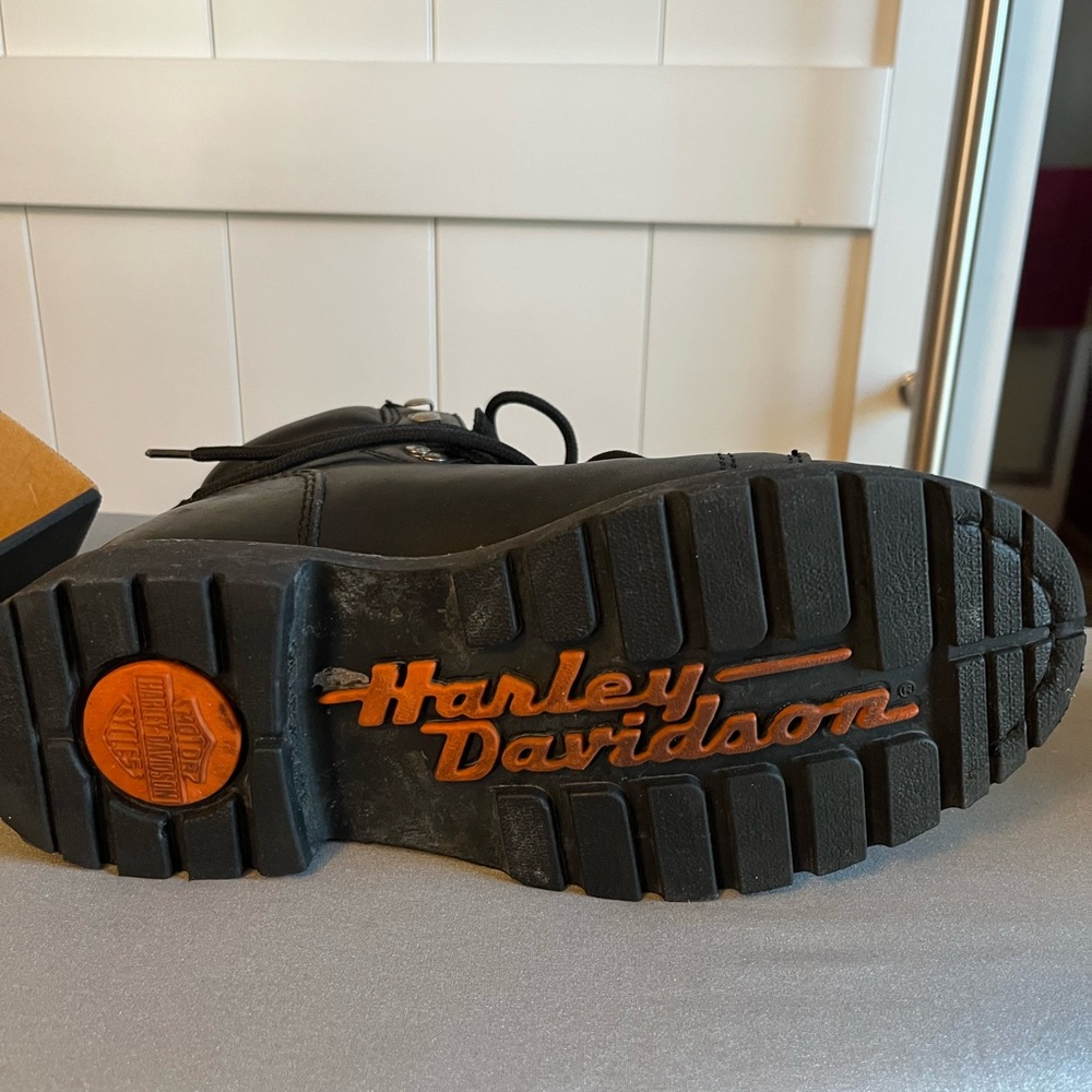 Harley-Davidson Black Women’s Leather Lace-Up Moto Boots - Picture 6 of 8